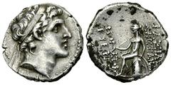 Alexander I Balas AR Drachm Seleukid Kings of Syria. Alexander I Balas (152/1-145 BC). AR Drachm (17 mm, 4.05). Antioch mint. Obv. Diademed head right. Rev. ΒΑΣΙΛΕΩΣ ΑΛΕΞΑΝΔΡΟΥ ΘΕΟΠΑΤΟΡΟΣ ΕΥΕΡΓΕΤΟΥ, A