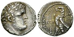 Tyros AR 1/2 Shekel / Didrachm Tyros , Phoenicia. AR 1/2 Shekel / Didrachm (19 mm, 7.04 g), year 168 = 42/43 AD. Obv. Laureate bust of Melkart right. Rev. TYPOY IEPAΣ KAI AΣYΛOY, Eagle standing left o