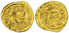 Heraclius AV Tremissis Heraclius (610-641). AV Tremissis (15-16 mm, 1.46 g), Constantinopolis (Istanbul). Obv. dN hERACLIYS P P AVG, diademed, draped and cuirassed bust right. Rev: VICTORIA AVGY S, cr