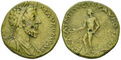 Commodus Tetrassarion, Augusta Traiana Commodus (177-192 AD). AE Tetrassarion (27 mm, 17.67 g), Augusta Traiana, Thrace. Legate L. Aemilius Iustus, 191-192. Obv. AYT K M AYP KOMOΔOC, laureate and drap