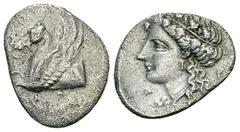 Corinth AR Hemidrachm, c. 350-300 BC Corinthia, Corinth. AR Hemidrachm (11-13 mm, 1.22 g), c. 350-300 BC. Obv. Forepart of Pegasos left, below, koppa. Rev. Head of Aphrodite left, before, A, behind, P
