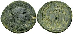 Philippus I Arabs AE36, Tarsos Philippus I Arabs (244-249 AD). AE36 (24.87 g), Tarsos, Cilicia. Av. AYT KAI IOY ΦIΛIΠΠON EYT EYC Π Π, Radiate, draped and cuirassed bust right. Rev. TAPCOY MHTPOΠOΛEΩC 