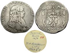 Retegno, Filippo stretto 1676, ex coll. Gottlieb Wüthrich Retegno. Antonio Teodoro Trivulzio, principe del S.R.I. e barone di Retegno (1676-1678). AR Filippo stretto 1676 (27.44 g, 41 mm). Av. THEOD T