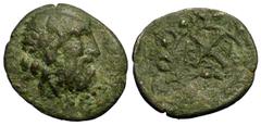 Elis (under the Achaean League), core of a plated Hemidrachm, ex Lindgren and BCD Elis , under the Achaean League. Bronze core of a plated AR Hemidrachm (15-17 mm, 1.95 g), c. 40s-30s BC. Obv. Laureat