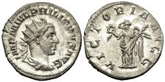 Philippus I Arabs Antoninianus, Victory reverse Philippus I Arabs (244-249 AD). AR Antoninianus (3.72 g, 21-22 mm), Roma (Rome), 244-247 AD. Obv. IMP M IVL PHILIPPVS AVG, Radiate, draped and cuirassed