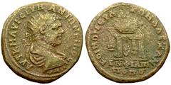 Caracalla AE37, Pythian games reverse, Philippopolis Caracalla (197-217 AD). AE37 (28.65 g), Philippopolis, Thrace, 214 AD. Obv. AYT K M AYP CEYH ANTΩNEINOC, radiate, draped and cuirassed bust right, 