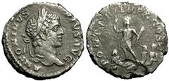 Caracalla Denarius, emperor reverse, scarce Caracalla (198-217 AD). AR Denarius (18 mm, 2.81 g), Roma (Rome) 210-213 AD. Obv. ANTONINVS PIVS AVG, Laureate head right. Rev. PONTIF TR P X COS II, Caraca