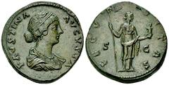 Faustina Filia AE Sestertius, Fecunditas reverse Marcus Aurelius (161-180 AD) for Faustina Filia . AE Sestertius (30 mm, 24.87 g), Rome, 147-175. Obv. FAVSTINA AVGVSTA, Draped bust of Faustina to righ