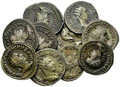 Lot of 10 AR Antoniniani Lot of 10 (ten) Roman AR Antoniniani. Gordianus III Pius (3), Philip I Arabs (2), Philip II, Traianus Decius, Herennia Etruscilla, Postumus. Very fine. (10) Lot sold as is, no