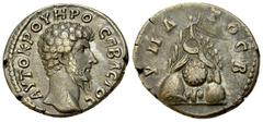 Lucius Verus AR Didrachm, Caesarea Lucius Verus (161-169 AD). AR Didrachm (20-22 mm, 6.64 g), Caesarea, Cappadocia, 161-166 AD. Obv. AYTOKP OYHPOC CEBACTOS, Bare head rigth. Rev. YΠATOC B, Mount Argae