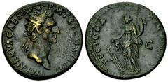 Nerva AE As, Fortuna reverse Nerva (96-98 AD). AE Dupondius (27-28 mm, 12.96 g), Rome, 96 AD. Obv. IMP NERVA CAES AVG P M TR P COS II P P, radiate head right. Rev. FORTVNA AVGVST / S - C, Fortuna stan