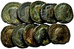 Lot of 10 Roman imperial AE sestertii Lot of 10 (ten) Roman imperial AE Sestertii, 3rd century AD: Gordianus III Pius (3), Philip I Arabs (3), Philip II, Otacilia, Volusian, and Trebonianus Gallus. Fi