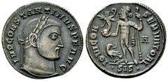 Constantine I AE Nummus, Siscia mint Constantine I "the Great" (306-337 AD). AE Nummus (21-22 mm, 3.74 g), Siscia, 315/316 AD. Obv. IMP CONSTANTINVS P F AVG. Laureate head to right. Rev. IOVI CONSERVA