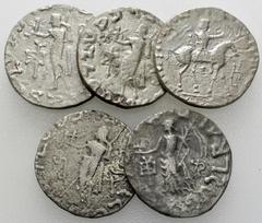 Lot of 5 Indo-Scythian BI tetradrachms Lot of 5 (five) Indo-Scythian BI tetradrachms, c. 1st century BC. Mostly very fine. (5) Lot sold as is, no returns.
