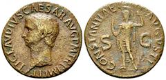 Claudius AE As, Constantia reverse Claudius (41-54 AD). AE As (28-29 mm, 9.98 g), Rome, 50-54 AD. Obv. TI CLAVDIVS CAESAR AVG P M TR P IMP P P, bare head to left. Rev. CONSTANTIAE AVGVSTI / S - C, Con