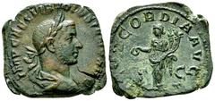 Ancient Coins Volusianus AE Sestertius, Concordia reverse Volusianus (251-253 AD). AE Sestertius (27-29 mm, 18.66 g), Rome. Obv. IMP CAE C VIB VOLVSIANO AVG, Laureate, draped and cuirassed bust to rig