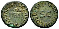 Claudius AE Quadrans Claudius (41-54 AD). AE Quadrans (17 mm, 2.50 g), Rome, 41 AD. Obv. TI CLAVDIVS CAESAR AVG, left hand holding pair of scales above PNR. Rev. PON M TR P IMP COS DES IT around S C R