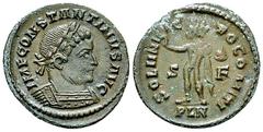 Constantine I AE Nummus, Londinium Constantine I 'the Great' (306-337 AD). AE Nummus (21-22 mm, 4.03 g), Londinium, c. 313/314. Obv. IMP CONSTANTINVS AVG, Laureate and cuirassed bust to right. Rev. SO