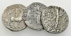 Group lots Lot of 3 Indo-Skythian AR tetradrachms Lot of 3 (three) Indo-Skythian AR tetradrachms. Almost very fine. (3) Lot sold as is, no returns.