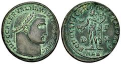 Maximinus II Daia AE Nummus, Alexandria Maximinus II Daia (305-313 AD). AE Nummus (24-26 mm, 6.68 g), Alexandria, 311-312 AD. Obv. IMP C GALER VAL MAXIMINVS P F AVG, Laureate head to right. Rev. BONO 