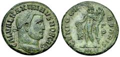 Maximinus II Daia AE Nummus, Alexandria Maximinus II Daia, as Caesar. AE Nummus (22-24 mm, 6.42 g), Alexandria, 308-310. Obv. GAL VAL MAXIMINVS NOB CAES, laureate head to right. Rev. GENIO CAESARIS, G