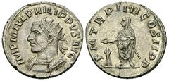 Philippus I AR Antoninianus, Antioch mint Philippus I Arabs (244-249 AD). AR Antoninianus (20 mm, 4.48 g), Antioch, AD 247. Obv. IMP M IVL PHILIPPVS AVG, Radiate and cuirassed bust to left. Rev. P M T