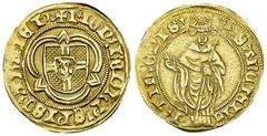 Utrecht AV Florin d'or n.d. Netherlands, Utrecht. Bistum. Rudolf van Diepholt (1433-1455). AV Florin d'or n.d. (24 mm, 3.21 g). Delm. 939; Fb. 188. Very fine.
