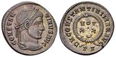Constantinus I AE Nummus, Ticinum Constantinus I 'the Great' (306-337 AD). AE Nummus (19 mm, 3.36 g), Ticinum, 322-325. Obv. CONSTANTINVS AVG, Laureate head to right. Rev. D N CONSTANTINI MAX AVG, VOT