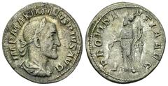 Maximinus I Thrax AR Denarius, Providentia reverse Maximinus I (235-238 AD). AR Denarius (19-20 mm, 2.85 g), Rome. Obv. IMP MAXIMINVS PIVS AVG, laureate, draped and cuirassed bust to right, seen from 