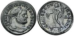 Constantius I Caesar AE Nummus, Thessalonica Constantius I Caesar (293-305 AD). AE Nummus (28-29 mm, 10.83 g), Thessalonica, ca. 302-303. Obv. FL VAL CONSTANTIVS NOB CAES, Laureate head to right. Rev.