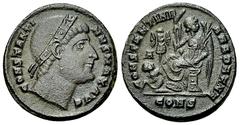 Constantinus I AE Nummus, Constantiniana Dafne Constantinus I (306-337 AD). AE Nummus (20 mm, 3.28 g), Constantinopolis, c. 328 AD. Obv. CONSTANTINVS MAX AVG, Laurel and rosette-diademed head to right