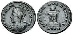 Constantinus II Caesar AE Nummus, London Constantinus I 'the Great' (306-337 AD) for Constantinus II Caesar. AE Nummus (19 mm, 3.06 g), Londinium, 323-324. Obv. CONSTANTINVS IVN N C, Helmeted and cuir