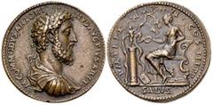 Commodus AE "Medallion", later aftercast Commodus, after Giovanni Cavino (1500-1570). Paduan AE "Medallion" (38 mm, 46.14 g). Obv. M COMMODVS ANTONINVS AVG PIVS BRIT, Laureate, draped and cuirassed bu