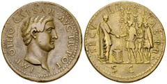 Otho AE "Sestertius", later aftercast Otho, after Giovanni Cavino (1500-1570). Paduan AE "Sestertius" (36 mm, 24.40 g). Obv. • IMP OTHO CAESAR • AVG TRI • POT •, Bare head of Otho to right. Rev. SECVR