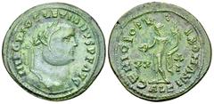 Diocletianus AE Nummus, Alexandria Diocletianus (283-305 AD). AE Nummus (29 mm, 8.02 g), Alexandria, AD 301. Obv. IMP C DIOCLETIANVS P F AVG, Laureate head to right. Rev. GENIO POPVLI ROMANI, Genius, 