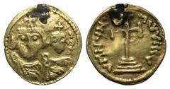 Byzantine Imitative. Central Asian imitation of an Heraclius solidus. 610-641 or later. AV solidus (19.4 mm, 1.85 g, 1 h). Busts of Heraclius and Heraclius Constantine / VHNVW LVVIIIV (barbarous legen