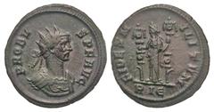 Probus. A.D. 276-282. AE antoninianus (21.8 mm, 4.07 g, 5 h). Rome mint, Struck A.D. 282. PROBVS PF AVG, radiate and cuirassed bust right / FIDES MILITVM, Fides standing left, holding standard in each