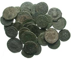 [Roman Imperial]. Lot of 39 Roman Coins. Mostly LRBs, but also includes a Roman Republican denarius in low grade. Mostly aF-aVF. All group lots are sold as-is, returns not accepted. The coins shown ar
