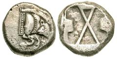 LYCIA. Pre-Dynastic issue, 520-470 BC. AR Stater (8.81 gm). Forepart of boar right / Incuse square, three sides with lugs, large X at center. Falghera.33. SNG.vAul.4154. Toned VF+. Rare.