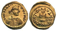 BYZANTINE EMPIRE. Heraklios, 610-641 AD. Gold Tremissis (1.46 gm) of Constantinople. Diademed bust right / Cross. S.786. aXF.