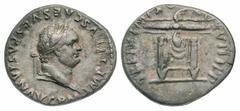 Titus. A.D. 79-81. AR denarius (17.7 mm, 3.47 g, 6 h). Rome mint, Sruck A.D. 80. IMP TITVS CAES VESPASIAN AVG P M, laureate head left / TR P IX IMP XV COS VIII PP, thunderbolt on draped table. RIC 120