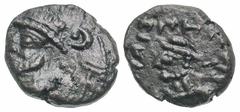Elymaian Kingdom. Uncertain early Arsacid kings. Late 1st century B.C.-early 2nd century A.D. AE drachm (16.9 mm, 3.66 g, 4 h). Diademed bust left; behind, star-in-crescent above pellet anchor symbol;