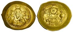 BYZANTINE EMPIRE. Michael VII, 1071-1078 AD. Gold Histamenon Nomisma (4.36 gm) of Constantinople. Bust of Christ / Bust of emperor. S.1868. XF.