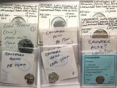 [Medieval]. Lot of 2 Crusader Coins. Tripoli; Raymond II/III, denier. Star and crescent/cross with pellets. CCS 6-8. Fine. All group lots are sold as-is, returns not accepted. The coins shown are the 
