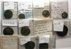 [Roman Imperial]. Lot of 11 Roman Coins. Roman republican uncia, Vespasian denarius and as, Trajan denarius, Hadrian as, Marcus Aurelius sestertius, Lucilla as, Maximinus Thrax denarius, Severus Alexa