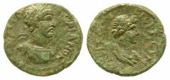Lydia, Nacrasa. Hadrian. A.D. 117-138. AE 17 (16.94 mm, 2.67 g, 12 h). AY TRA ADRIANOC, laureate and cuirassed bust right / NAKΡACITΩN, draped bust of Demos right. SNG Cop 300; SNG Von Aulock 3037