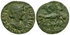Mysia, Parium. Cornelia Supera, wife of Aemilian. Augusta, A.D. 253. AE 21 (21.32 mm, 4.03 g, 1 h). C CORN SVPERA AVG, diademed and draped bust of Cornelia Supera right / C G I H P beneath Capricorn s