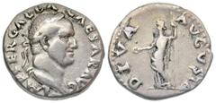 Galba. A.D. 68-69. AR denarius (18.36 mm, 3.26 g, 7 h). Rome mint, A.D. 68. IMP SER GALBA CAESAR AVG, laureate head right / DIVA AVGVSTA, Livia standing left holding patera in right and long vertical 