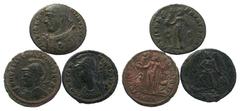 Group Lots Lot of 3 Late Roman Bronze Coins #1. Licinius I, AE 3, Jupiter, Heraclea / Cicy Commemorative, AE 3, Constantinopoli, Nicomedia / Licinius I, AE 3, Jupiter, Nicomedia. F-VF.