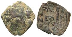 Byzantine Heraclius. 610-641. Æ Follis (24 mm, 4.02 g, 7 h). Constantinople, Dated year 26=A.D. 635-6. Heraclius on left, and Heraclius Constantine on right, standing facing, cross between their heads